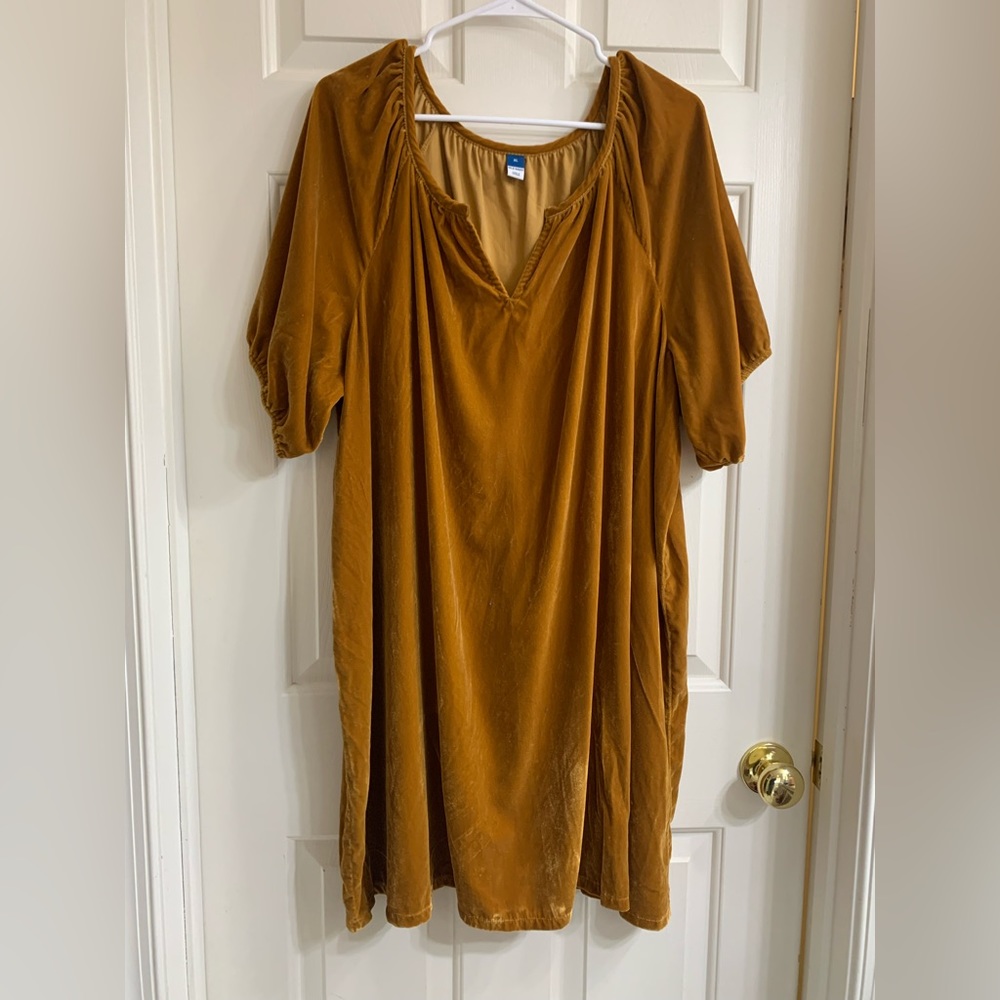 NWOT Gold Velvet Dress
